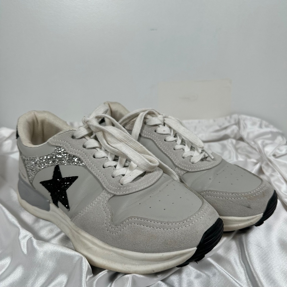 Vintage Havana Sneakers Star Accent Glitter star Casual Shoes White Gray‎ 7.5